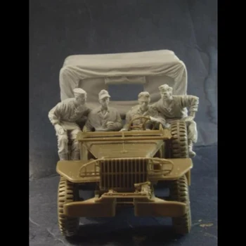  Разобранный 1/35 старинный экипаж из 4 солдат для трофейных (с балдахином) наборов миниатюрных моделей из смолы с фигурками из смолы, неокрашенный