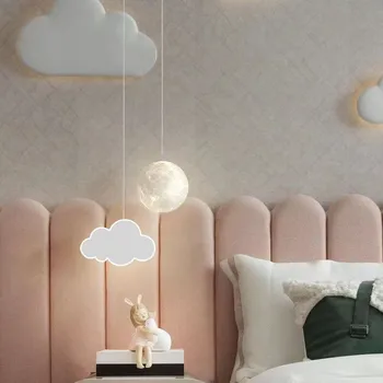  Креативный детский подвесной светильник для прикроватной тумбочки в спальне Самолет Звезда Облако Луна Детские подвесные светильники Украшение дома