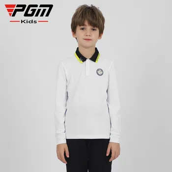  Детская одежда для гольфа PGM, футболки с длинными рукавами для мальчиков, удобная теплая одежда, приятная для кожи, YF494 Оптом