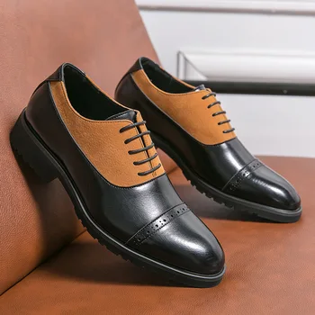  Новые мужские деловые кожаные туфли большого размера, Японские Роскошные вечерние лоферы, Рабочие свадебные туфли на шнуровке, разноцветные туфли с перфорацией типа 