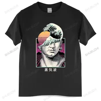  Модная брендовая футболка мужская свободная Ретро-футболка Vaporwave Мужская Хлопковая Футболка Synthwave Aesthetic Wave Japan tee-shirt man tee