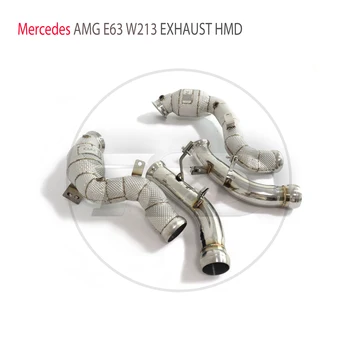  Выхлопная система HMD, высокопроизводительный водосточный патрубок для Mercedes Benz AMG E63 W213 с каталитическими коллекторами