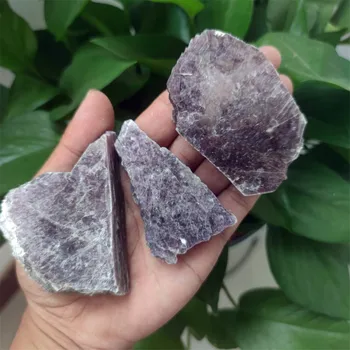  Кусочек натурального кристалла лепидолита, Необработанные камни материнской породы Цзыюнь, Светящийся образец фиолетовой слюды для украшения
