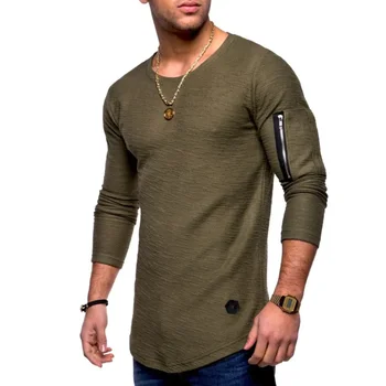  B6331, новая футболка, мужская весенне-летняя футболка, мужская хлопковая футболка с длинными рукавами для бодибилдинга, складная