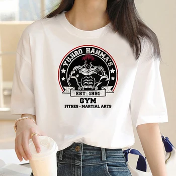  Футболка Baki Hanma женская футболка harajuku для девочек, уличная одежда из аниме 2000-х годов