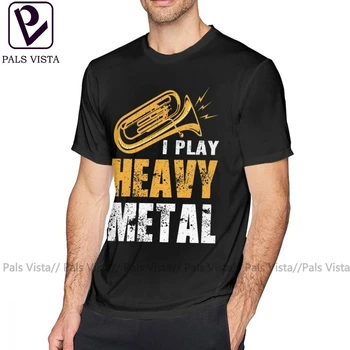  Футболка Tuba I Play Heavy Metal Tuba Euphonium Player Футболка Марширующего оркестра С графическим рисунком, Футболка с короткими рукавами, Базовая Мужская футболка XXX