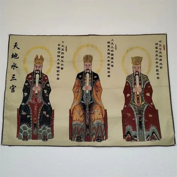  Тханка, вышитая парчовая роспись, три чиновника небесной и земной воды, изысканное украшение дома, благоприятный знак