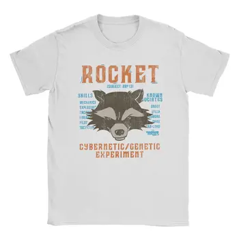  Rocket Raccoon Subject 89P13 Мужские Футболки Disney Marvel, Винтажные Футболки С коротким рукавом, Футболки Из Чистого Хлопка, Уникальная Одежда