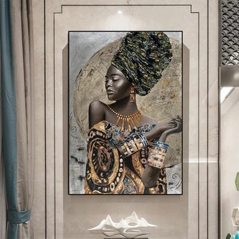  Африканская девушка, граффити, художественные плакаты и принты, абстрактная женщина, картина на холсте, украшение стен, художественные фотографии африканских чернокожих людей
