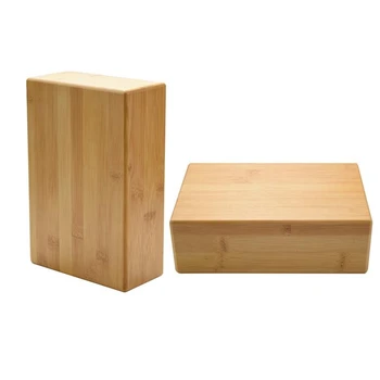  Бамбуковый блок для йоги из 2 предметов, бамбуковый блок для стойки на руках, кирпич Для углубления поз, улучшения силы, баланса и гибкости