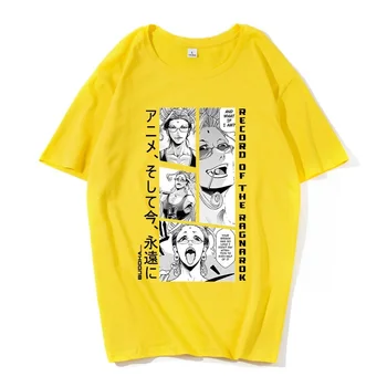  Рекорд Рагнарека из чистого хлопка, футболка европейского размера, летние мужские футболки с комиксами аниме, забавная мужская одежда в стиле харадзюку
