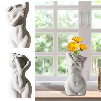  Ваза для женского тела из 1 шт. Универсальное эстетическое украшение комнаты современной керамической вазой для цветов в форме женского тела Цветочные горшки