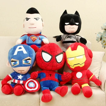  27 см Marvel Avengers Мягкая игрушка Капитан Америка Железный Человек Человек-паук Плюшевые игрушки Куклы из фильмов Рождественские подарки для детей Мальчиков