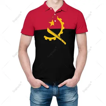  Мужская рубашка-поло с 3D принтом Флага Анголы, Мужская модная одежда-поло, спортивные костюмы с короткими рукавами