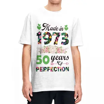  Сделано в 1973 году Ограниченным тиражом 50 лет совершенства, Футболка для мужчин, хлопковые забавные футболки с круглым вырезом, футболки 50-летней давности.