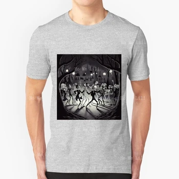  Летняя футболка из Чистого Хлопка с Графическим Рисунком Band Roll Moon Ross Skeletons Dancing
