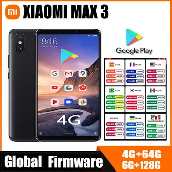  Смартфон Xiaomi mi max 3 6G 128G 4G глобальная прошивка Snapdragon 636 большой экран с отпечатком пальца сзади