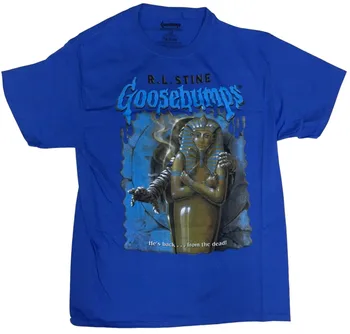  Мужская футболка с изображением мумии Goosebumps с коротким рукавом королевского синего цвета большого размера