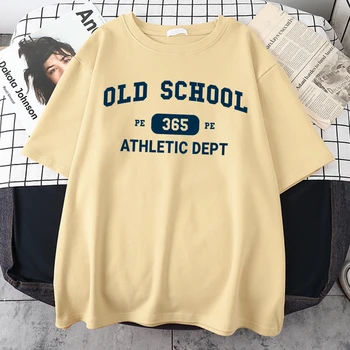  Хлопковая футболка с принтом Old School Pe 365 Athletic Dept, спортивные летние футболки, футболка для эстетического творчества, свободная мужская одежда Harajuku