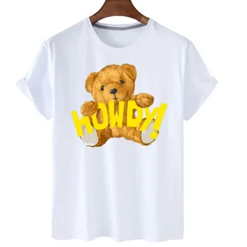  Взрывная Мужская футболка с 3D Рисунком Медведя, Модная Повседневная футболка с коротким рукавом для девочек, Мальчиков и детей, Одежда в стиле Аниме