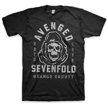  Мужская приталенная футболка Avenged Sevenfold So Grim Orange County среднего черного цвета