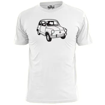  Мужская футболка с трафаретом Fiat 600 Автомобильный мотор