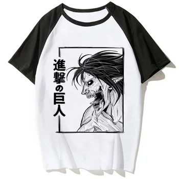  Женская футболка Attack on Titan с японскими комиксами, уличная одежда в стиле аниме харадзюку для девочек