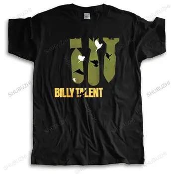  Новая хлопчатобумажная футболка мужские летние футболки с логотипом Billy Talent на обложке альбома известного певца Мужская черная футболка Cool Slim Fit с надписью Animeed