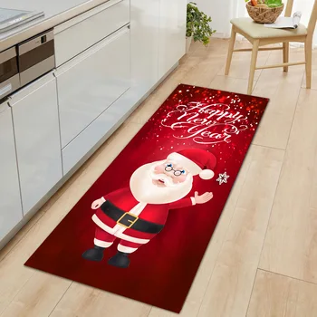  Рождественское украшение, ковер Санта-Клауса для гостиной, противоскользящий коврик для входной двери, Фланелевый коврик для спальни, декоративный коврик для спальни
