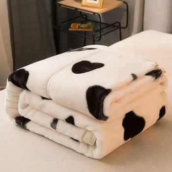  Утолщенное покрывало, двухслойное утолщенное одеяло Рашель, одинарное и двухместное одеяло с мягким теплым ворсом, одеяло