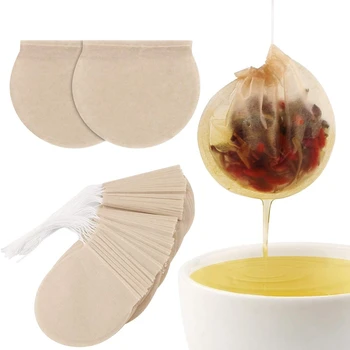  Чайные пакетики, 300шт Одноразовые пустые чайные пакетики, устройство для заварки чая, пакетики для чая на шнурке, Безопасный натуральный материал, чайные пакетики для чая с листьями трав.