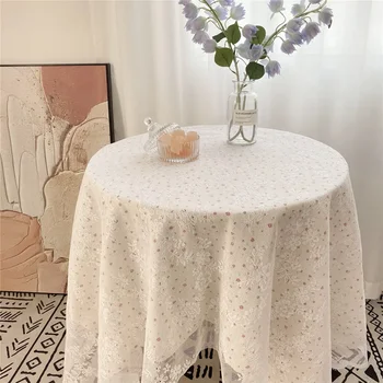  Белая кружевная скатерть, чайный столик, марля, пылезащитный чехол-накладка