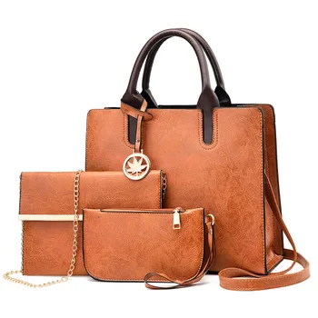  Женская сумка 3 в 1, сумка через плечо, женские винтажные сумки-мессенджеры, модная роскошная композитная сумка с верхней ручкой, кошелек, кожаный бумажник