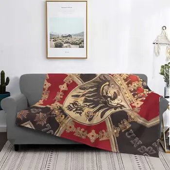  Винтажное немецкое одеяло с орлом и Железным Крестом Пруссии, Фланелевое одеяло с эмблемой флага Королевства Пруссия, Одеяла для постельных принадлежностей, дивана