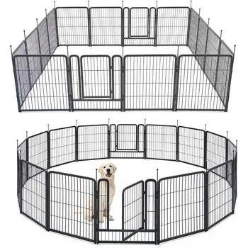  Манежи для собак 8/16 панелей, ручка для собак, наружный забор для собак, ручка для упражнений, 40 дюймов высотой, ворота для игр с домашними животными во дворе с дверцами