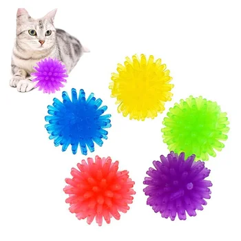  Забавный мяч-Ежик, игрушки для кошек, Креативный Красочный Эластичный Пластиковый мяч, Интерактивная кошка, Мягкая Колючая игрушка для кошек, зоотовары 1шт