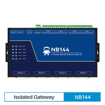  Шлюз хранения Modbus RS485 RS232 RS422 к Ethernet Изолированный 4 Канальный Последовательный сервер TCP UDP MQTT HTTP Watchdog NB144