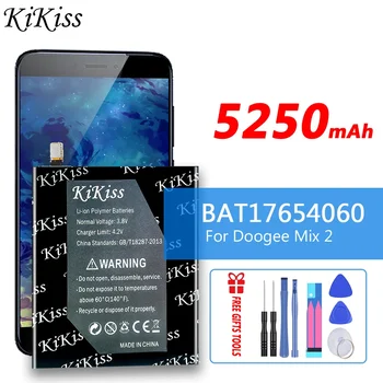  Аккумулятор KiKiss большой емкости 5250 мАч BAT17654060 для смартфона Doogee Mix 2 Mix2 Аккумуляторы новейшего производства