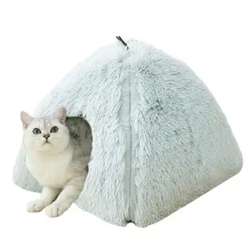  Палатка для кошек Крытый Домик для кошек Палатка со съемной моющейся мягкой подушкой Кошачья кровать Для домашних кошек Пещера для котенка и маленьких