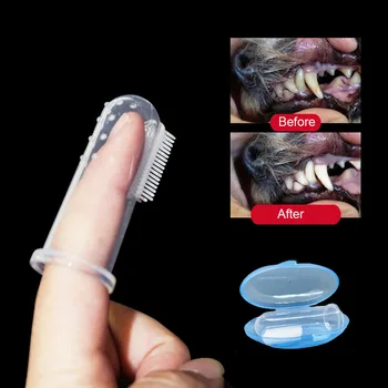  Мягкая силиконовая зубная щетка для домашних животных с пальчиками, щетка для Плюшевых собак, Очищающая Неприятный запах изо рта, Средства для ухода за зубами, для собак и кошек, средства для чистки полости рта