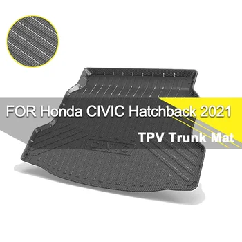  Коврик для крышки заднего багажника автомобиля Водонепроницаемый TPV Резиновый Грузовой Вкладыш с Рисунком из углеродного волокна Аксессуары Для Honda CIVIC Хэтчбек 2021