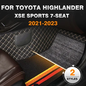  Двухслойные автомобильные коврики для Toyota Highlander XSE Sports 7-Seat 20212022 2023 Пользовательские автомобильные накладки для ног Аксессуары для ковров