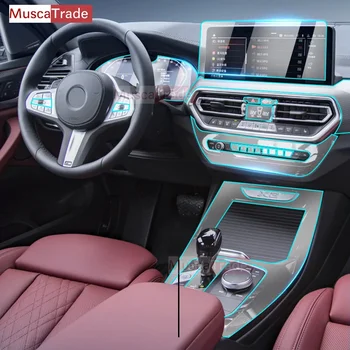  Прозрачная Пленка Tpu для BMW X3 X4 2022 Наклейки Для Интерьера Автомобиля Центральная Консоль Сенсорный Экран Air Gear Дверные Окна Подъемная Панель