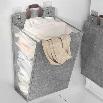  Складная клейкая корзина для белья, удобная для хранения и надежного крепления к стенам Из прочной ткани