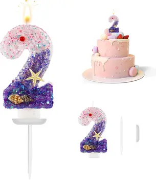  Свеча с номером Русалки, блестки, свечи с цифрами, Свечи на день рождения, свечи для торта, Топпер для торта, центральные элементы стола с русалочкой