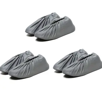  3 пары Многоразовых чехлов для обуви Водонепроницаемые Серые Непромокаемые Ботинки Галоши Защита обуви для взрослых