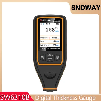  Sndway SW6310 Цифровой измеритель толщины покрытия Автомобильная краска Резиновая эмаль Измеритель толщины независимого хранения данных ПК