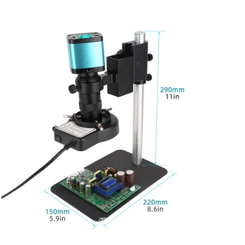  Промышленный видеомикроскоп мощностью 1600 Вт 4 К для ремонта мобильных телефонов, камера с 130-кратным зумом, длинные светодиодные фонари, используемые для получения цифровых изображений