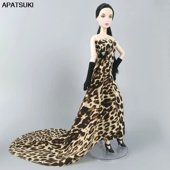  Модная кукольная одежда с леопардом для куклы Барби, наряды для кукольных вечеринок, платья для кукольного домика Барби, аксессуары для кукол, игрушки