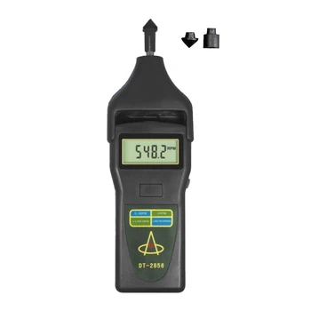  Цифровой тахометр DT-2856 лазерный контактный тахометр для измерения частоты вращения двигателя, линейной скорости или частоты 0,5 ~ 999,9 об / мин